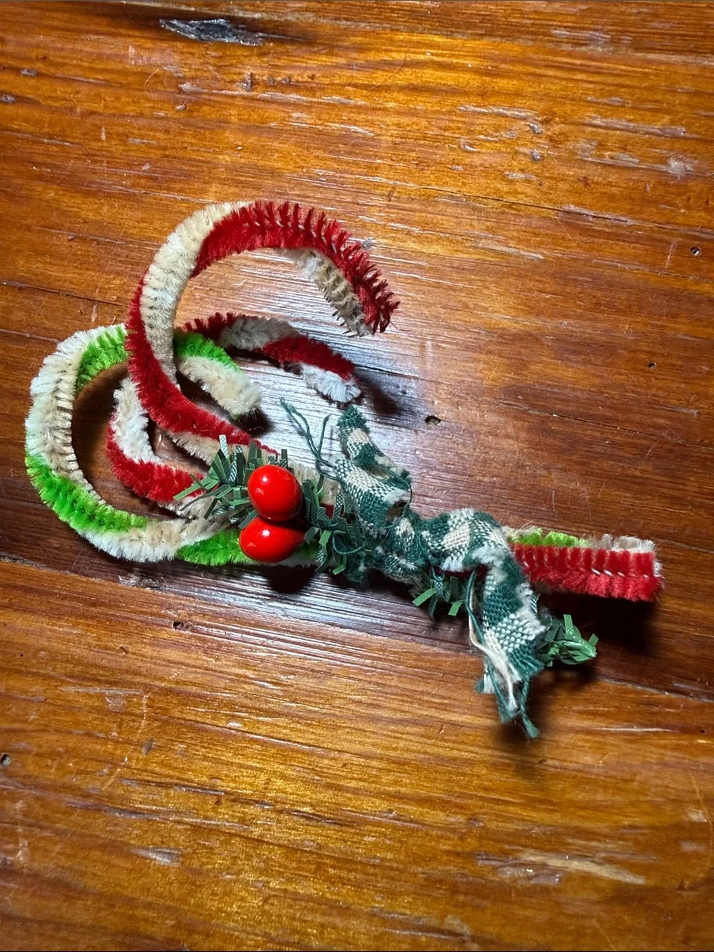 🎄 2 Holiday Chenille Pipe Cleaner Candy Cane Bundle in Red, Green & White